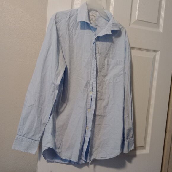 Brooks Brothers Oxford Button Down Shirt Cotton Regent S Blue Striped - Picture 1 of 5